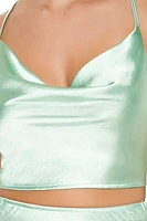 Satin Tie-Back Cropped Cami