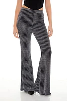 Striped Metallic Flare Pants