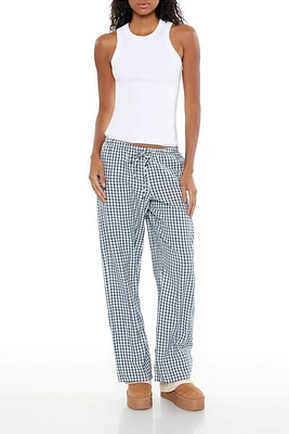 Gingham Drawstring Pants