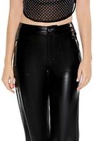 Faux Leather High-Rise Pants