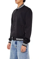 Varsity-Striped Bomber Jacket