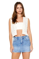 Pointelle Knit Scalloped Vest