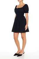 Ruffle Puff-Sleeve Mini Dress