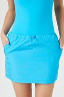 Nylon Toggle Drawstring Mini Skirt