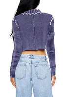 Whipstitched Cropped Sweater