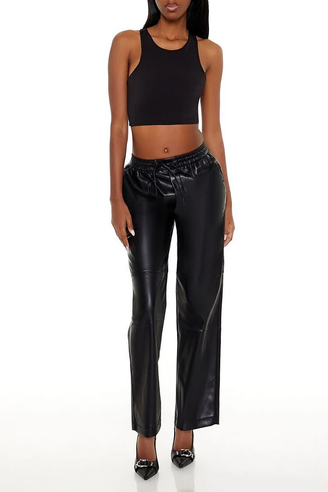 Faux Leather High-Rise Pants