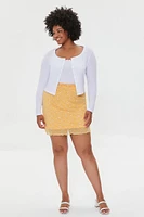 Plus Floral Mesh Mini Skirt