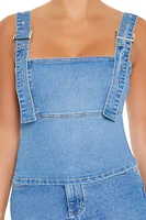 Zip-Up Denim Sleeveless Top