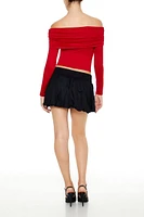 Bubble-Hem Mini Skirt