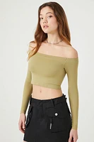 Seamless Off-the-Shoulder Crop Top