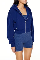 Fleece Drop-Sleeve Zip-Up Hoodie