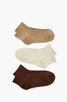 Speckled Knit Quarter Socks - 3 pack