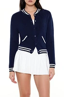 Varsity-Striped Cardigan Sweater