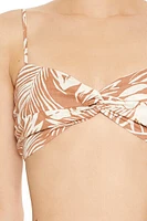 Tropical Leaf Print Cropped Cami