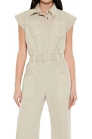 Twill Wide-Leg Jumpsuit