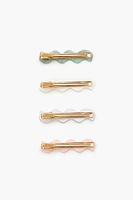 Wavy Marble Hair Clip Set