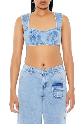 Denim Sweetheart Crop Top