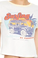 Surfing By Paradise Ringer Baby Tee