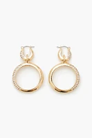 Rhinestone Hoop Drop Earrings