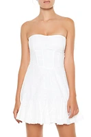 Strapless Eyelet Corset Mini Dress