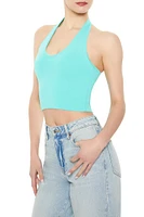 Sweater-Knit Halter Crop Top