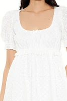 Eyelet Mini Babydoll Dress