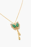 Faux Stone Butterfly Necklace