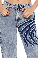 Abstract Mineral Wash Jeans