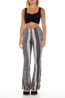 Ornate Print Flare Pants