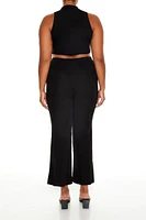 Plus Crop Top & Pants Set