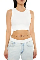 Rhinestone Heart Disc Belly Chain