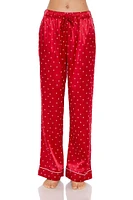 Heart Print Pajama Shirt & Pants Set