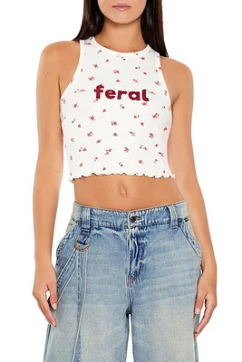 Floral Feral Cropped Tank Top