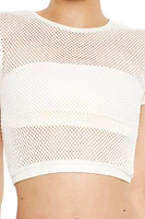 Sheer Mesh Cropped Tee
