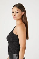 One-Shoulder Sweater-Knit Cami