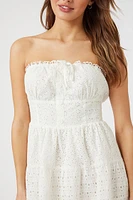 Eyelet Strapless Mini Dress