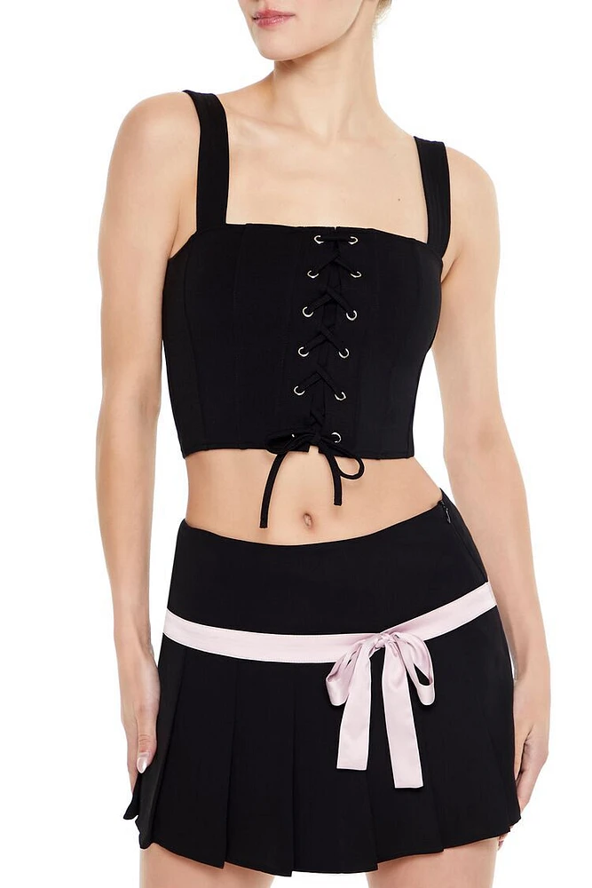 Lace-Up Crop Top