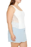 Plus Sheer Lace Tank Top