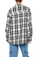 Plaid Curved-Hem Shacket