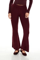 Sweater-Knit Mid-Rise Flare Pants