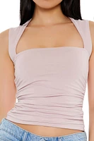 Ruched Cropped Tank Top