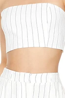 Cropped Pinstripe Tube Top