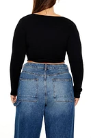 Plus Wrap Crop Top