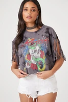 Tie-Dye Poison Fringe Cropped Tee