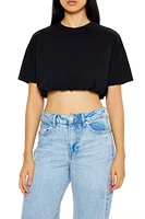 Cropped Bubble-Hem Tee