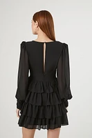 Chiffon Ruffle Mini Dress