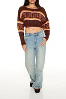 Fair Isle Snowflake Cropped Sweater