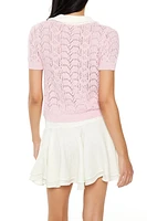 Pointelle Sweater-Knit Shirt