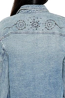 Studded Denim Bomber Jacket