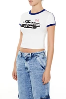 Car Graphic Ringer Baby Tee